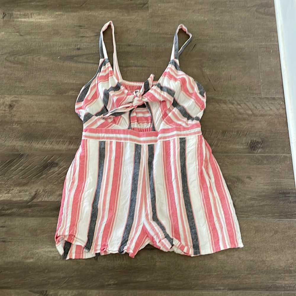 Loft tie front romper